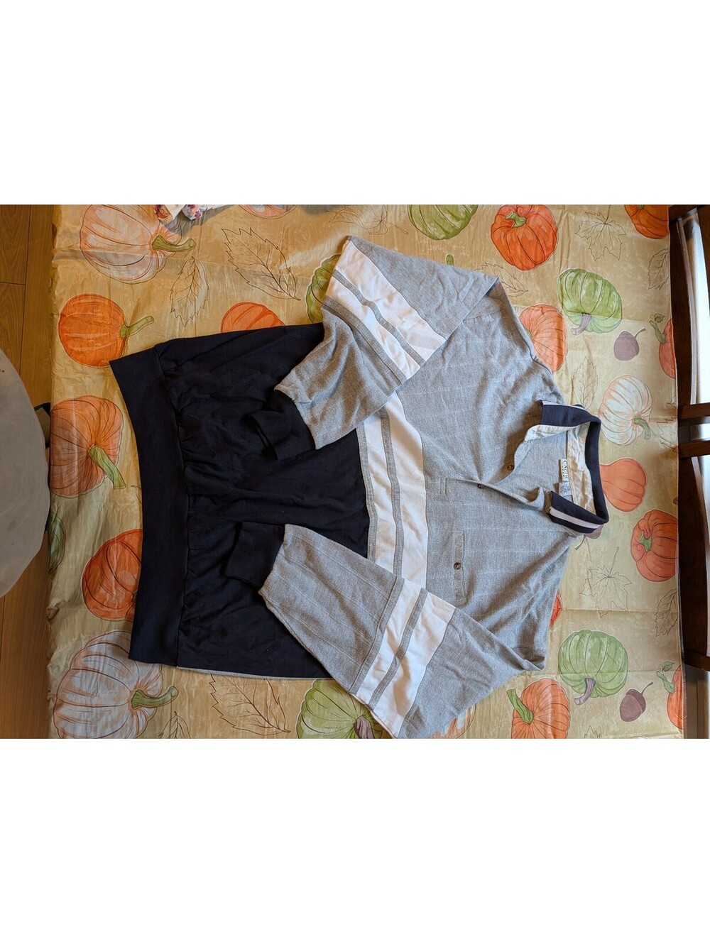 Cache Creek Men’s Polo Shirt – Gray & Navy Blue – Size Large - Picture 1 of 3